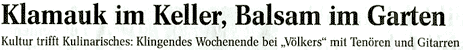 Klamauk und Balsam