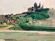 Oppenheim: Katharinenkirche  Aquarell 1873